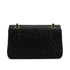 VINTAGE CHANEL CHEVRON V STITCH CHAIN SHOULDER BAG BLACK LAMB SKIN GOLD HARDWARE 90340147