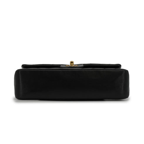 VINTAGE CHANEL CHEVRON V STITCH CHAIN SHOULDER BAG BLACK LAMB SKIN GOLD HARDWARE 90340147