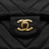 VINTAGE CHANEL CHEVRON V STITCH CHAIN SHOULDER BAG BLACK LAMB SKIN GOLD HARDWARE 90340147