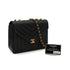 VINTAGE CHANEL CHEVRON V STITCH CHAIN SHOULDER BAG BLACK LAMB SKIN GOLD HARDWARE 90341824