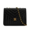VINTAGE CHANEL CHEVRON V STITCH CHAIN SHOULDER BAG BLACK LAMB SKIN GOLD HARDWARE 90341824