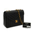 VINTAGE CHANEL CHEVRON V STITCH CHAIN SHOULDER BAG BLACK LAMB SKIN GOLD HARDWARE 90341827