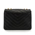 VINTAGE CHANEL CHEVRON V STITCH CHAIN SHOULDER BAG BLACK LAMB SKIN GOLD HARDWARE 90341827