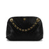 VINTAGE CHANEL CHEVRON V STITCH CHAIN SHUOLDER BAG BLACK LAMB SKIN GOLD HARDWARE 90317011