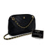 VINTAGE CHANEL CHEVRON V STITCH CHAIN SHUOLDER BAG BLACK LAMB SKIN GOLD HARDWARE 90317011