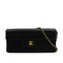 VINTAGE CHANEL CHOCOLATE BAR CHAIN SHOULDER BAG BLACK LAMB SKIN 90344099