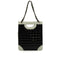 VINTAGE CHANEL CHOCOLATE BAR HAND SHOULDER BAG BLACK WHITE ENAMEL LEATHER SILVER HARDWARE 90345512
