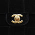 VINTAGE CHANEL CHOCOLATE BAR FRINGE CHAIN SHOULDER BAG BLACK VELOUR LEATHER GOLD HARDWARE 90344377