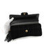 VINTAGE CHANEL CHOCOLATE BAR FRINGE CHAIN SHOULDER BAG BLACK VELOUR LEATHER GOLD HARDWARE 90344377