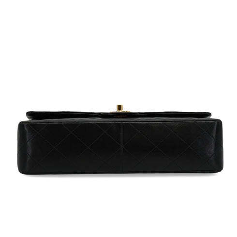 VINTAGE CHANEL CLASSIC FLAP CHAIN SHOULDER BAG BLACK LAMB SKIN GOLD HARDWARE 90349276