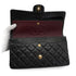 VINTAGE CHANEL CLASSIC FLAP CHAIN SHOULDER BAG BLACK LAMB SKIN GOLD HARDWARE 90349276