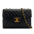 VINTAGE CHANEL CLASSIC FLAP JUMBO CHAIN SHOULDER BAG BLACK LAMB SKIN GOLD HARDWARE 90324817