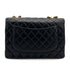 VINTAGE CHANEL CLASSIC FLAP JUMBO CHAIN SHOULDER BAG BLACK LAMB SKIN GOLD HARDWARE 90324817