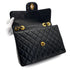 VINTAGE CHANEL CLASSIC FLAP JUMBO CHAIN SHOULDER BAG BLACK LAMB SKIN GOLD HARDWARE 90324817