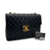VINTAGE CHANEL CLASSIC FLAP JUMBO CHAIN SHOULDER BAG BLACK LAMB SKIN GOLD HARDWARE 90324817