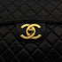 VINTAGE CHANEL CLASSIC FLAP JUMBO CHAIN SHOULDER BAG BLACK LAMB SKIN GOLD HARDWARE 90322527