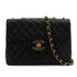 VINTAGE CHANEL CLASSIC FLAP JUMBO CHAIN SHOULDER BAG BLACK LAMB SKIN GOLD HARDWARE 90322527