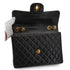 VINTAGE CHANEL CLASSIC FLAP JUMBO CHAIN SHOULDER BAG BLACK LAMB SKIN GOLD HARDWARE 90334263