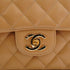 VINTAGE CHANEL CLASSIC FLAP MEDIUM CHAIN SHOULDER BAG BEIGE CAVIAR SKIN GOLD HARDWARE 90343003