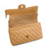 VINTAGE CHANEL CLASSIC FLAP MEDIUM CHAIN SHOULDER BAG BEIGE CAVIAR SKIN GOLD HARDWARE 90343003