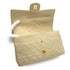 VINTAGE CHANEL CLASSIC FLAP MEDIUM CHAIN SHOULDER BAG BEIGE LAMB SKIN GOLD HARDWARE 90314339