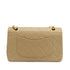 VINTAGE CHANEL CLASSIC FLAP MEDIUM CHAIN SHOULDER BAG BEIGE LAMB SKIN GOLD HARDWARE 90321010