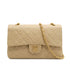 VINTAGE CHANEL CLASSIC FLAP MEDIUM CHAIN SHOULDER BAG BEIGE LAMB SKIN GOLD HARDWARE 90321010