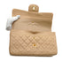 VINTAGE CHANEL CLASSIC FLAP SMALL CHAIN SHOULDER BAG BEIGE LAMB SKIN GOLD HARDWARE 90346683