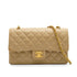 VINTAGE CHANEL CLASSIC FLAP MEDIUM CHAIN SHOULDER BAG BEIGE LAMB SKIN GOLD HARDWAR 90348997