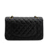 VINTAGE CHANEL CLASSIC FLAP MEDIUM CHAIN SHOULDER BAG BLACK CAVIAR SKIN GOLD HARDWARE 90327992
