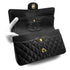 VINTAGE CHANEL CLASSIC FLAP MEDIUM CHAIN SHOULDER BAG BLACK CAVIAR SKIN GOLD HARDWARE 90327992