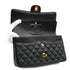 VINTAGE CHANEL CLASSIC FLAP MEDIUM CHAIN SHOULDER BAG BLACK CAVIAR SKIN GOLD HARDWARE 90333750