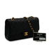 VINTAGE CHANEL CLASSIC FLAP MEDIUM CHAIN SHOULDER BAG BLACK CAVIAR SKIN GOLD HARDWARE 90335802