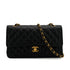 VINTAGE CHANEL CLASSIC FLAP MEDIUM CHAIN SHOULDER BAG BLACK CAVIAR SKIN GOLD HARDWARE 90335802