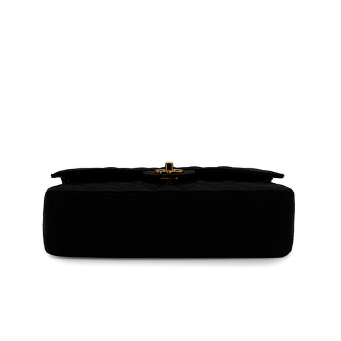 VINTAGE CHANEL CLASSIC FLAP MEDIUM CHAIN SHOULDER BAG BLACK CAVIAR SKIN GOLD HARDWARE 90335802
