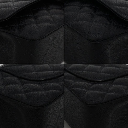 VINTAGE CHANEL CLASSIC FLAP MEDIUM CHAIN SHOULDER BAG BLACK CAVIAR SKIN GOLD HARDWARE 90335802