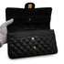 VINTAGE CHANEL CLASSIC FLAP MEDIUM CHAIN SHOULDER BAG BLACK CAVIAR SKIN GOLD HARDWARE 90335802