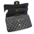 VINTAGE CHANEL CLASSIC FLAP MEDIUM CHAIN SHOULDER BAG BLACK CAVIAR SKIN GOLD HARDWARE 90341454