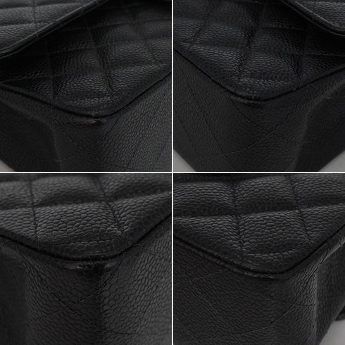 VINTAGE CHANEL CLASSIC FLAP MEDIUM CHAIN SHOULDER BAG BLACK CAVIAR SKIN GOLD HARDWARE 90341880