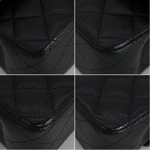 VINTAGE CHANEL CLASSIC FLAP MEDIUM CHAIN SHOULDER BAG BLACK CAVIAR SKIN GOLD HARDWARE 90345073