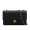 VINTAGE CHANEL CLASSIC FLAP MEDIUM CHAIN SHOULDER BAG BLACK CAVIAR SKIN GOLD HARDWARE 90337659