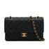 VINTAGE CHANEL CLASSIC FLAP MEDIUM CHAIN SHOULDER BAG BLACK CAVIAR SKIN GOLD HARDWARE 90337659