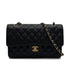 VINTAGE CHANEL CLASSIC FLAP MEDIUM CHAIN SHOULDER BAG BLACK CAVIAR SKIN GOLD HARDWARE 90313556