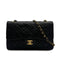 VINTAGE CHANEL CLASSIC FLAP MEDIUM CHAIN SHOULDER BAG BLACK LAMB SKIN GOLD HARDWARE 90318219