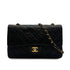 VINTAGE CHANEL CLASSIC FLAP MEDIUM CHAIN SHOULDER BAG BLACK LAMB SKIN GOLD HARDWARE 90318219