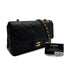 VINTAGE CHANEL CLASSIC FLAP MEDIUM CHAIN SHOULDER BAG BLACK LAMB SKIN GOLD HARDWARE 90318219