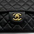 VINTAGE CHANEL CLASSIC FLAP MEDIUM CHAIN SHOULDER BAG BLACK LAMB SKIN GOLD HARDWARE 90321005