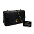 VINTAGE CHANEL CLASSIC FLAP MEDIUM CHAIN SHOULDER BAG BLACK LAMB SKIN GOLD HARDWARE 90321005