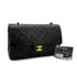 VINTAGE CHANEL CLASSIC FLAP MEDIUM CHAIN SHOULDER BAG BLACK LAMB SKIN GOLD HARDWARE 90322292