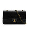 VINTAGE CHANEL CLASSIC FLAP MEDIUM CHAIN SHOULDER BAG BLACK LAMB SKIN GOLD HARDWARE 90323456